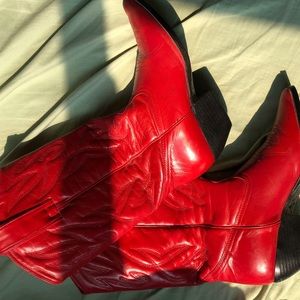 LEATHER RED COWBOY BOOT